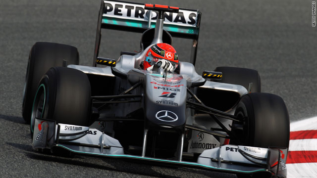 Michael Schumacher outperformed Mercedes teammate Nico Rosberg in both practice sessions for the first time this season.
