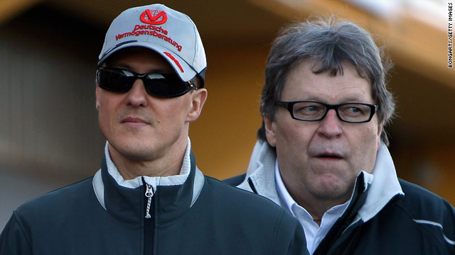 Mercedes-Benz Motorsport vice-president Norbert Haug, right, has been a staunch supporter of Michael Schumacher.