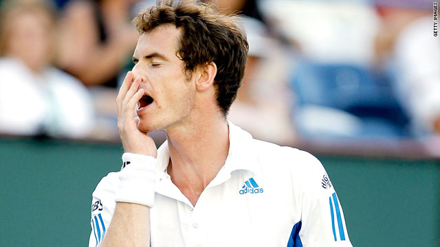 Last year's losing finalist Andy Murray suffered a crushing defeat to Robin Soderling in California.