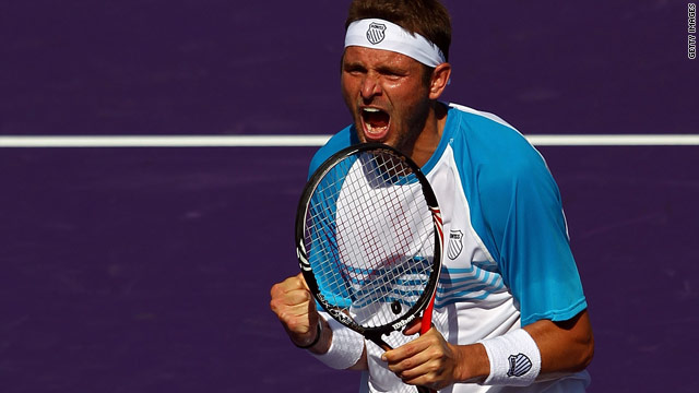 Mardy Fish celebrated his first victory over world No. 3 Andy Murray since 2005.