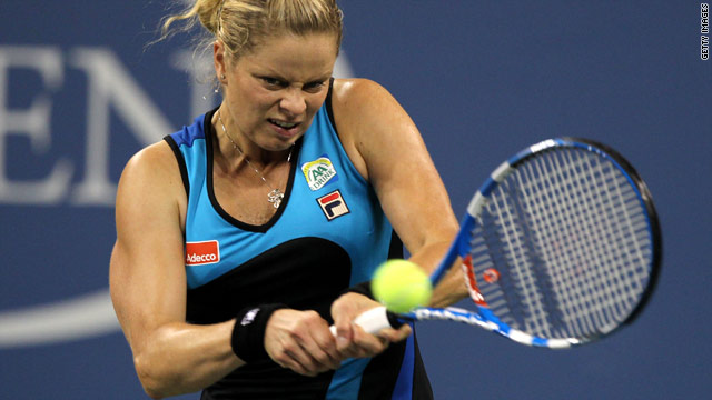 Defending U.S. Open champion Kim Clijsters wasted no time in securing her place in the third round at Flushing Meadows.
