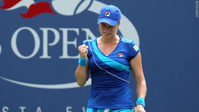 Holder Kim Clijsters took under an hour to cruise into the last eight of the U.S. Open on Sunday.