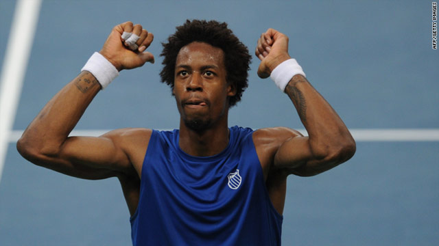 Gael Monfils put France ahead in the Davis Cup final before Novak Djokovic leveled for the home team in Belgrade.