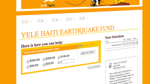 Web users on Wednesday flocked to Yele.org, a Haitian relief organization founded by musician Wyclef Jean.