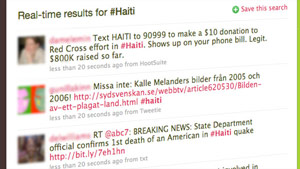 Twitter users have spread the word about the crisis in Haiti and how to help.
