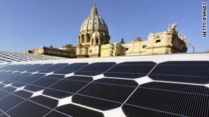 Roofs in the Vatican City covered with solar panels point the way to off-grid power.