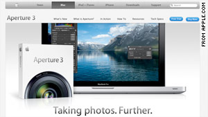 Apple announced the release of Aperture 3 photo editing software on Tuesday.