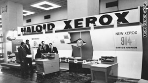 Haloid Xerox's booth at a 1960 trade show in Washington, D.C., where one of its three copiers caught on fire.