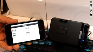 Some phones are fitted with add-ons to receive TV signals on-the-go.