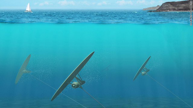 An artist's impression shows how the "Deep Green" device will function beneath the surface of the ocean.