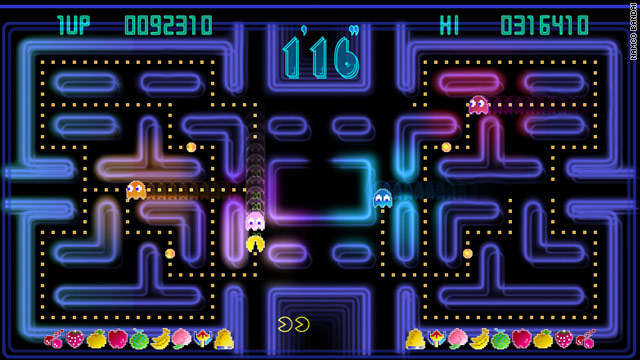 Pac-Man, shown here in its championship version, was the biggest arcade-game craze of the early 1980s.