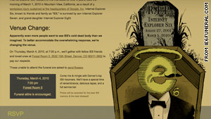 A design firm in Denver, Colorado, held a funeral for IE6 in March.