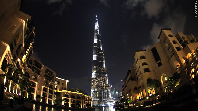 Burj Dubai is the extremely tall centerpiece of an ambitious development in Dubai, United Arab Emirates.