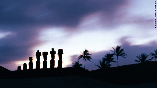 Massive long-faced statues, called moais, are Easter Island's signature attraction.