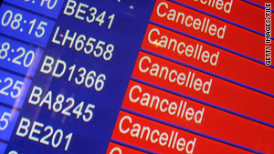 The closure of United Kingdom airspace prompted the cancellation of numerous flights.