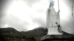 This statue of St. Patrick marks a trailhead.