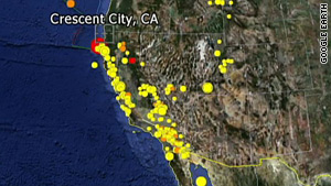 The quake ran about 10 miles deep in northern California, near Eureka.