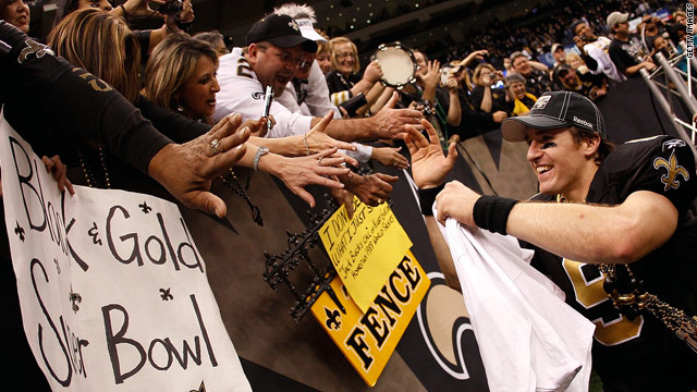 Saints fans in Miami celebrate Super Bowl win - The San Diego