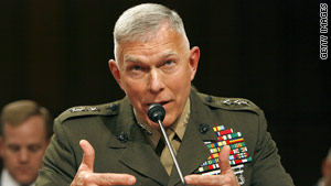 Marine Commandant Gen. James Conway says, "I would not ask our Marines to live with someone that's homosexual."