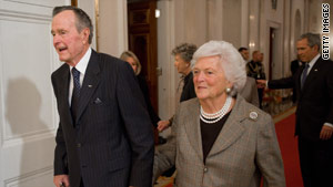 Former first lady Barbara Bush was hospitalized Saturday after not feeling well, a spokeswoman says.