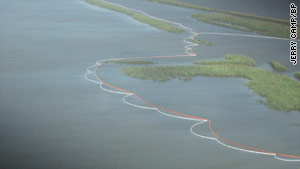 BP laid 6,500 feet of booms around the Delta National Wildlife Refuge on Saturday to minimize the effects of the oil spill.