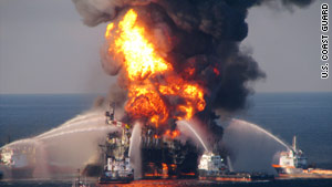 Witnessess reported liquid spurting from the well in the hour before the Deepwater Horizon explosion on April 20.