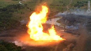 Crews couldn't get closer than 600 yards to the source of the fire in Johnson County, Texas, an official said.