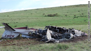 The Cessna 421 crashed in a field outside Alpine, Texas, on Monday morning.