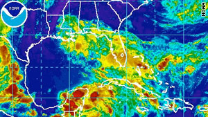 Satellite pictures of the storm at 8:15 p.m. ET on Monday.