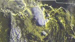 Tropical Depression Bonnie has continued to weaken as it approaches the Gulf Coast.