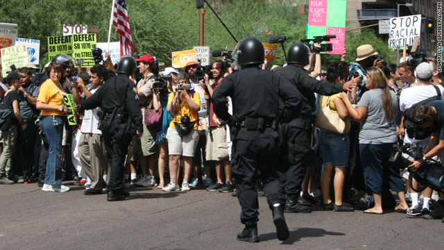 Demonstrators arrested outside the office of Maricopa County sheriff 