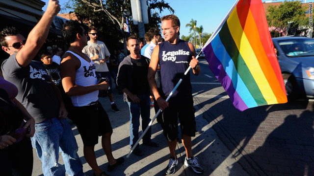 Prop. 8 opponents celebrate the ruling to overturn the same-sex marriage ban on August 4 in California.