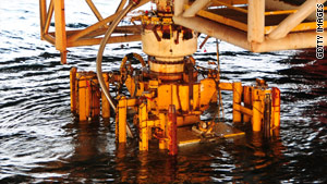 This image shows the damaged blowout preventer along with the lower marine riser package.