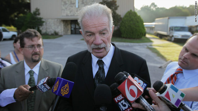 The Rev. Terry Jones answers reporters' questions at the Dove World Outreach Center in Gainesville, Florida.