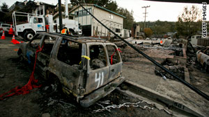 The explosion and resulting fire destroyed 37 homes in San Bruno, California.
