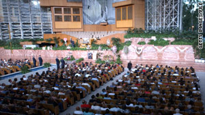 The Crystal Cathedral's main sanctuary seats 2,736 people, according to the megachurch's website.