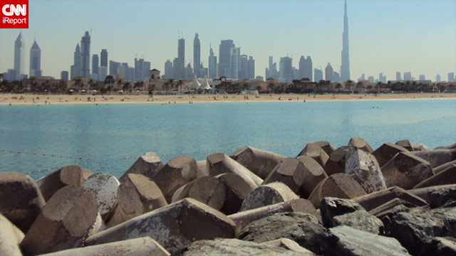 Here's the skyline of Dubai as seen from the Persian Gulf. Or is that the Arabian Gulf? The name is a source of heated debate.