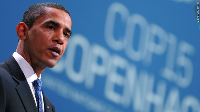 President Obama speaks at COP15, the 2009 UN climate summit in Copenhagen, Denmark.