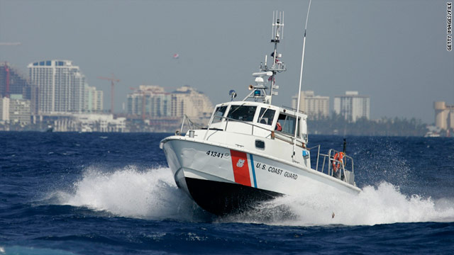 A U.S. Coast Guard boat takes part in a 2007 drill off Miami, Florida.