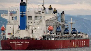 Navios Apollon bulk carrier was sailing under Panamanian flag and carrying 19 crew.