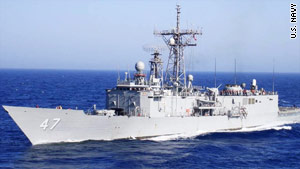 The men are being held aboard the USS Nicholas, the guided-missile frigate they are accused of attacking.
