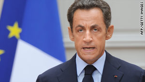 French President Nicolas Sarkozy breaks the news of Michel Germaneau&#39;s execution. - story.sarkozy.afp.gi