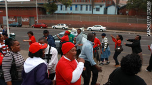 National and Health Workers Union (NEHAWU ) members protest outside a Durban hospital on Thursday.