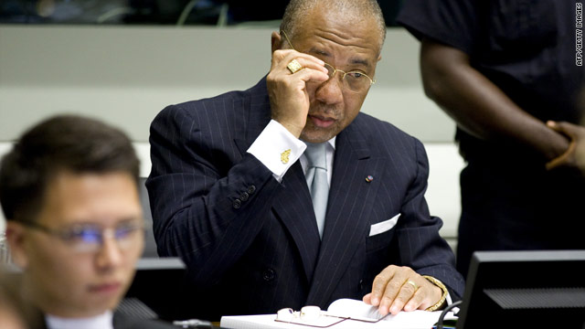 Former Liberian President Charles Taylor at the U.N.-backed Special Court for Sierra Leone in Leidschendam, on August 5, 2010.
