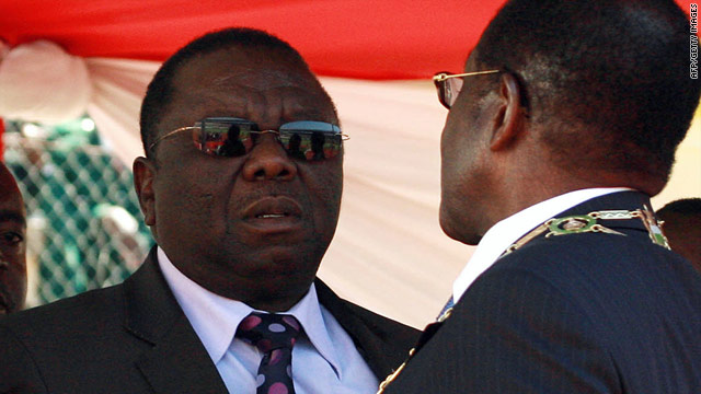 A file image of Zimbabwean President Robert Mugabe (L) and  Prime Minister Morgan Tsvangirai dated August 10, 2010.