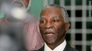 Thabo Mbeki, pictured here in October, has been sent by the African Union to meet both sides in Ivory Coast.