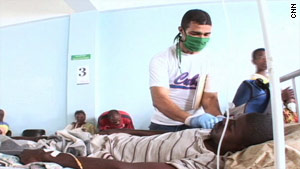 Cuban doctors move quickly to save lives at a hospital in Haiti.