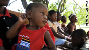 One of the Haitian children found with the Americans, at the SOS Children's Village in January.