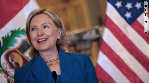 Secretary of State Hillary Clinton speaks Monday at the 40th General Assembly of the Organization of American States.