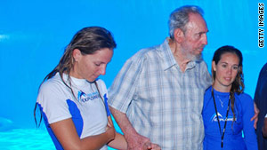 Ex-Cuban President Fidel Castro visits Havana's aquarium. In recent weeks, he has re-emerged on the public stage